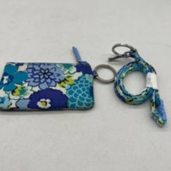 Vera Bradley Zip ID & Lanyard in Blueberry Blooms - Picture 2 of 2